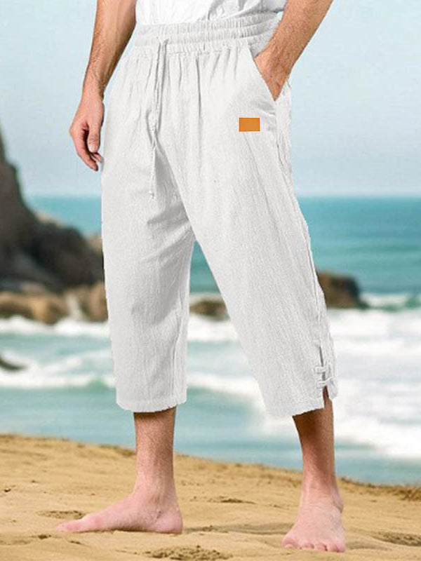 Men's leisure pants made of breathable cotton with adjustable drawstring Lisslune