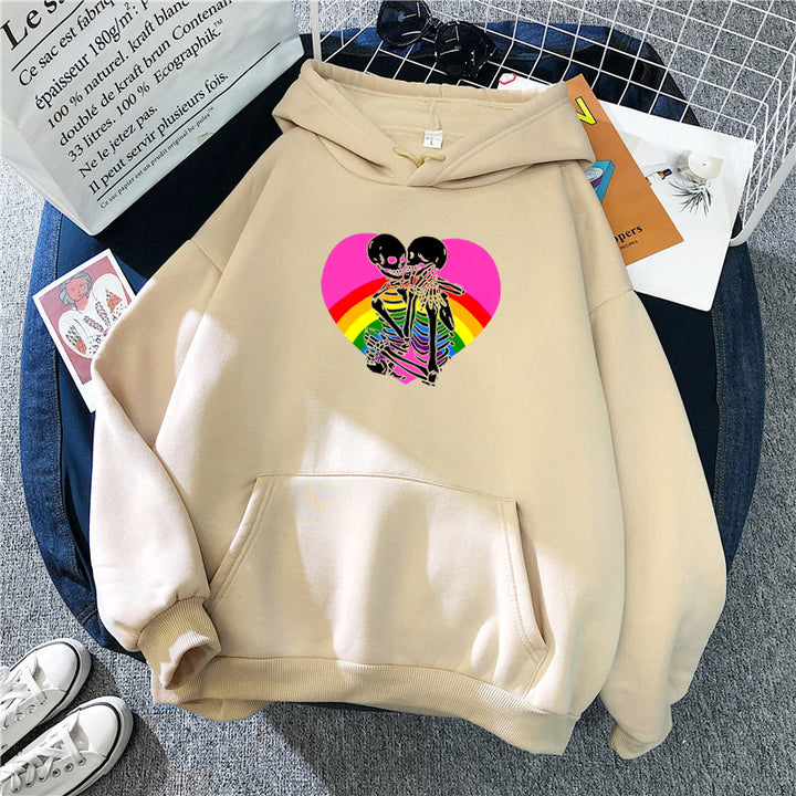 Ladies hoodie with colorful love motif Lisslune