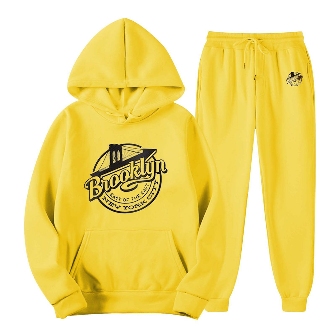 Women's leisure sweat suit with stylish Brooklyn print Lisslune