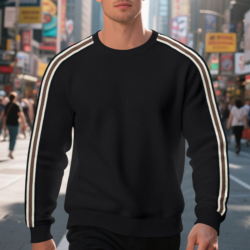 Men's sporty sweatshirt with textured surface and modern stripes Lisslune