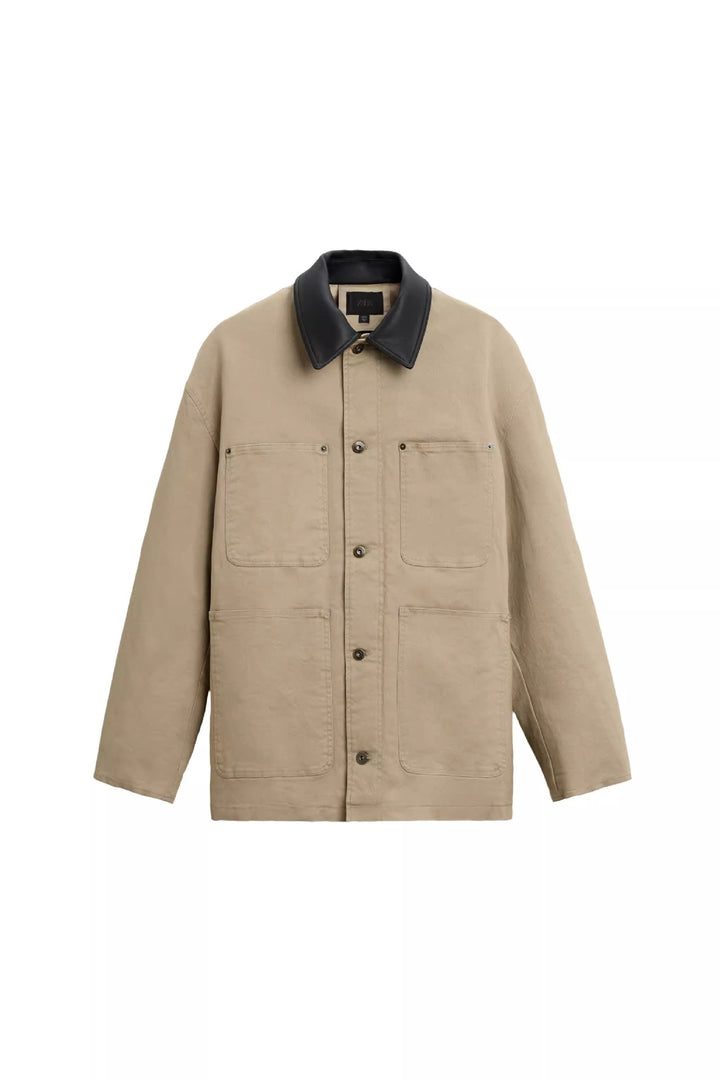 Men's fashionable utility jacket with large patch pockets and adjustable collar Lisslune