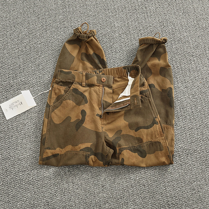 Men's cargo pants in stylish camouflage design with elastic waistband and practical pockets Lisslune
