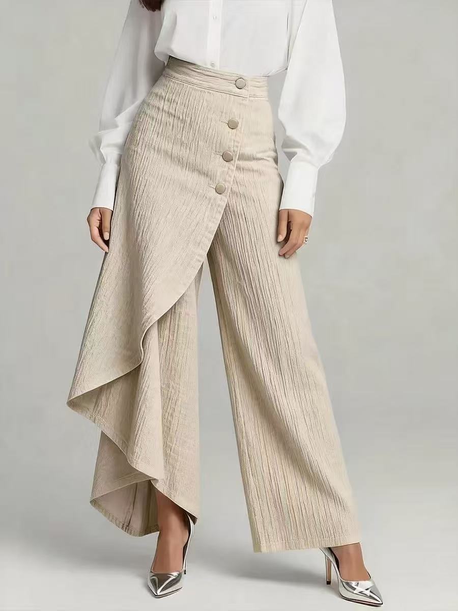 Damen Denim-Rock mit asymmetrischem Schnitt und Knopfdetails Lisslune