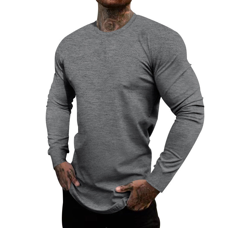Men's long-sleeve T-shirt made of cotton blend with elastic fit and moisture-wicking technology Lisslune