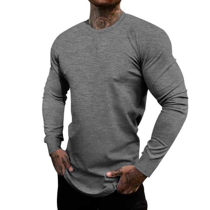 Men's long-sleeve T-shirt made of cotton blend with elastic fit and moisture-wicking technology Lisslune