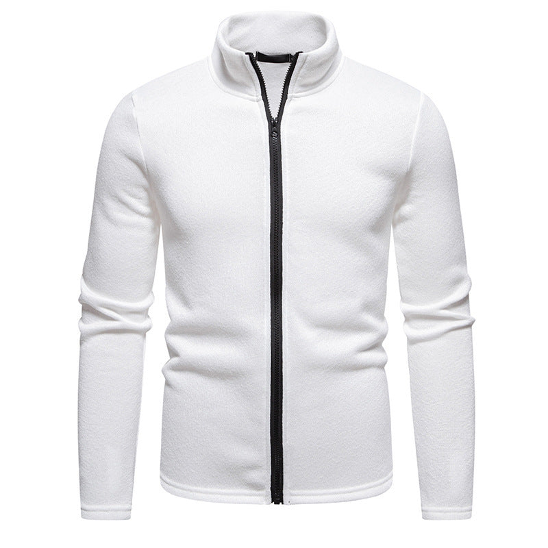 Men's fleece jacket with high collar and full-length zipper Lisslune