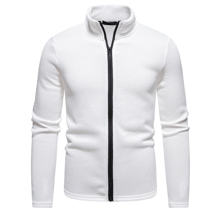 Men's fleece jacket with high collar and full-length zipper Lisslune