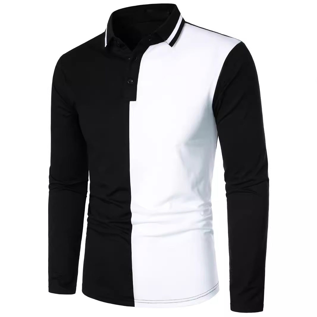 Men's Polo Shirt with Modern Color Block Design Lisslune