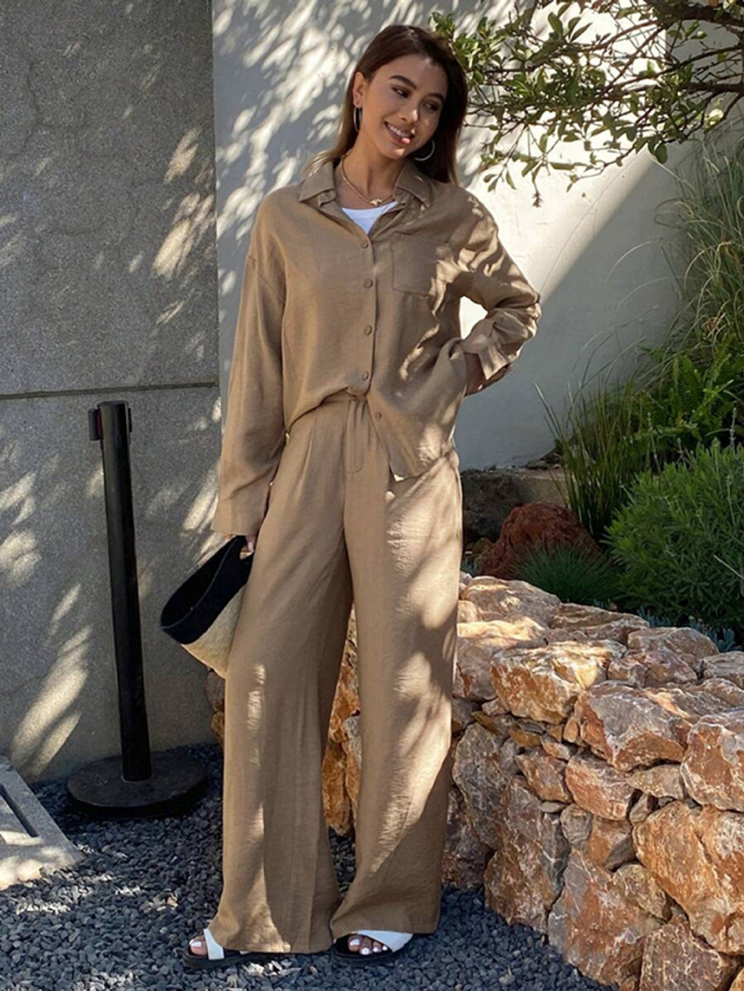 Damen Bequemes Lounge-Set aus leichtem Stoff mit eleganten Details Lisslune