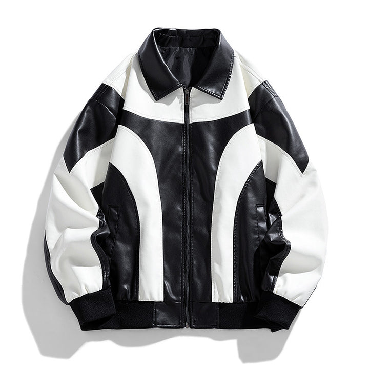 Men's Stylish Leather Jacket with Impressive Color Design Lisslune