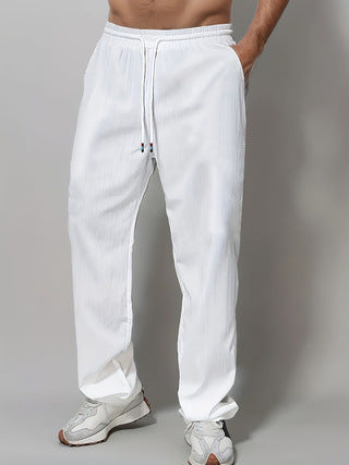 Men's Sporty Relaxed Fit Jogging Pants with Elastic Waistband and Side Pockets Lisslune
