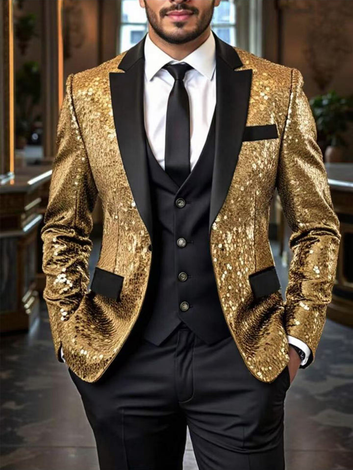 Men's elegant sequin blazer with modern cut Lisslune