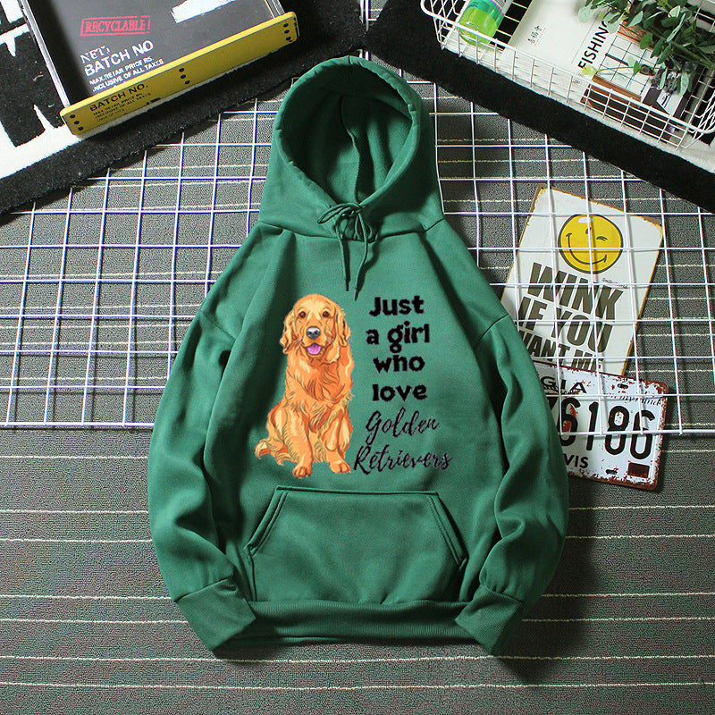 Women's Hoodie with Loving Golden Retriever Motif Lisslune
