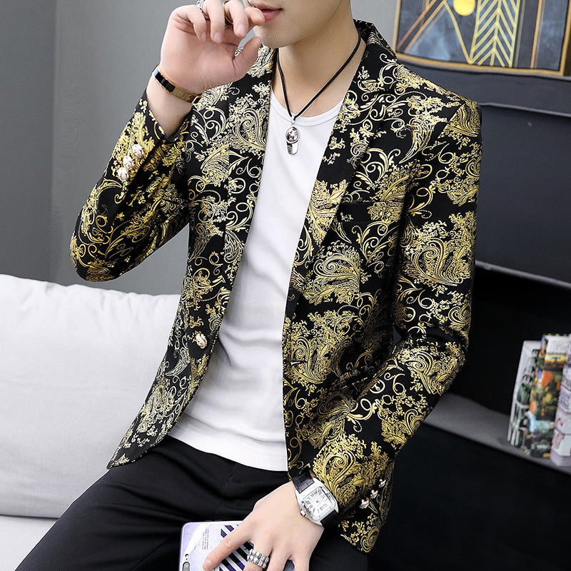 Men's elegant blazer with opulent design and shiny details Lisslune