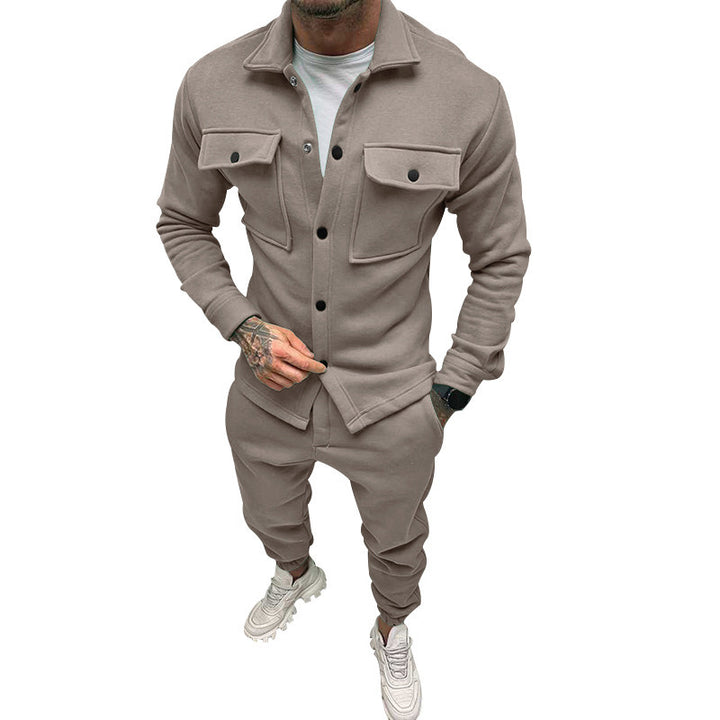 Men's casual sweat jacket with functional pockets and modern collar Lisslune