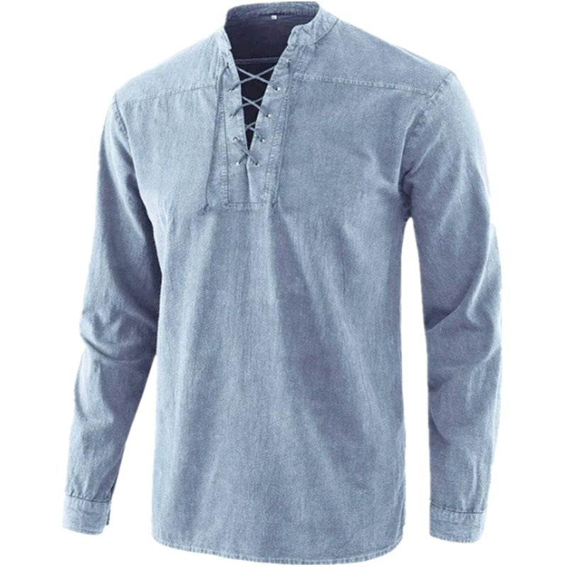 Men's casual shirt with lace closure Lisslune