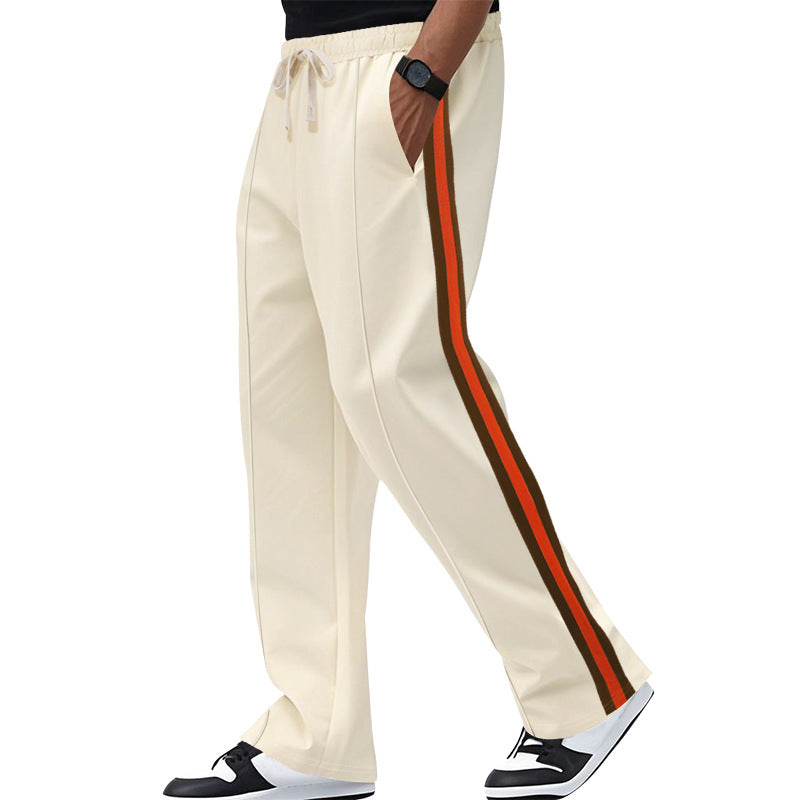 Men's casual leisure pants with contrasting side stripes Lisslune