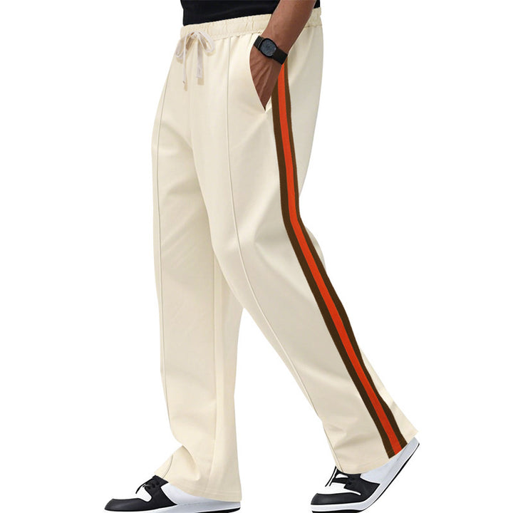 Men's casual leisure pants with contrasting side stripes Lisslune