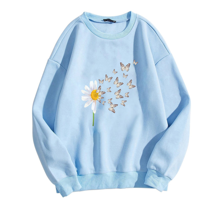 Women's sweatshirt with floral butterfly design Lisslune
