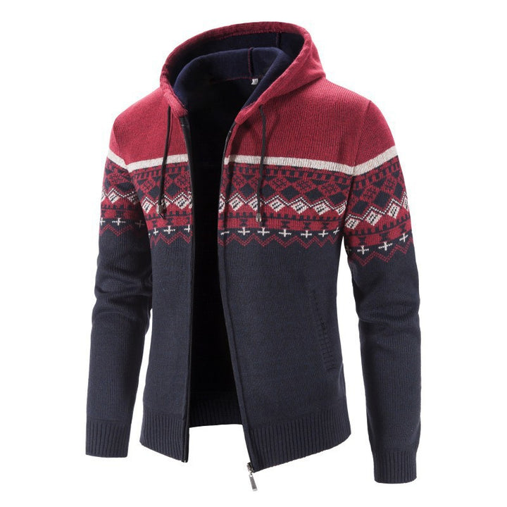 Men's cardigan with hood and elegant patterns Lisslune