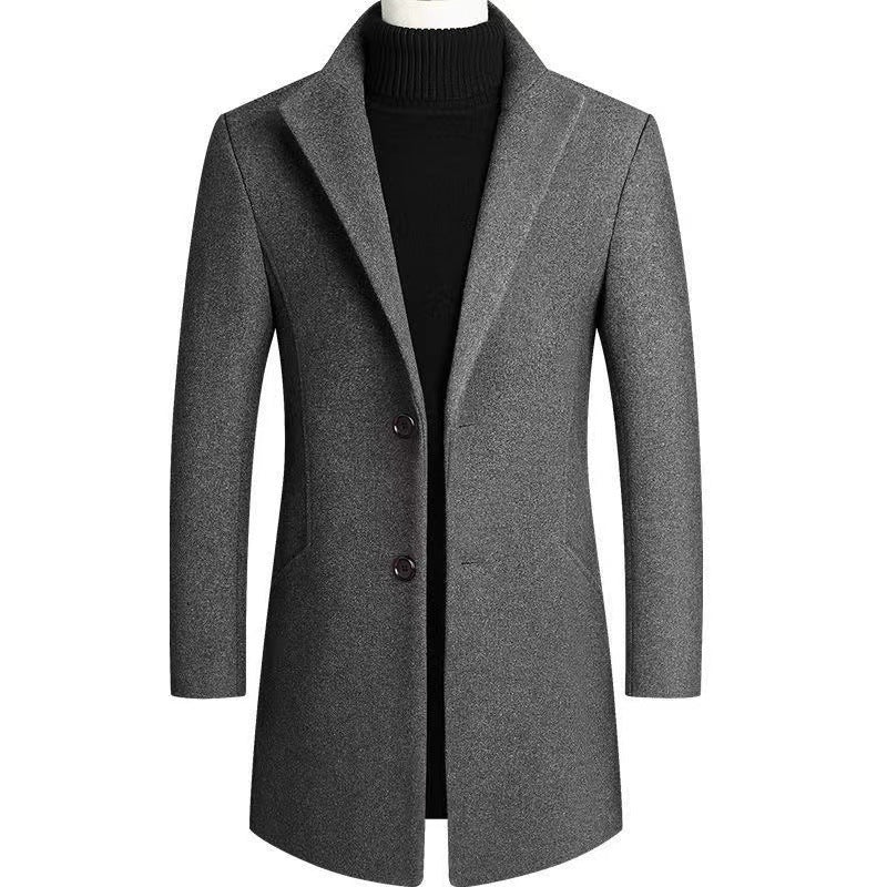 Men's elegant wool coat with modern cut and classic details Lisslune