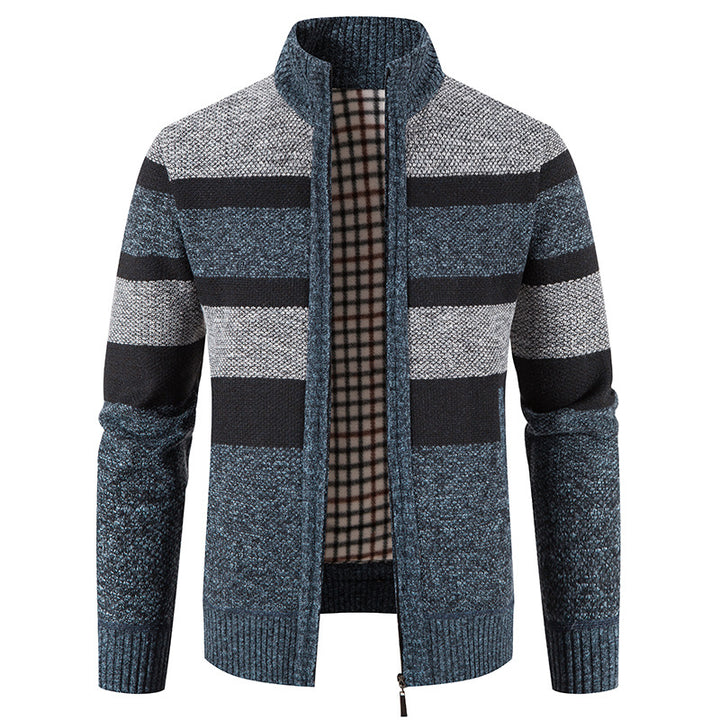 Men's fashionable cardigan with a modern and versatile check pattern Lisslune