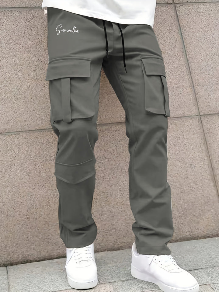 Men's cargo pants with versatile functional pockets and elastic waistband Lisslune