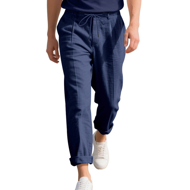 Men's casual beach pants with elastic waistband and practical side pockets Lisslune