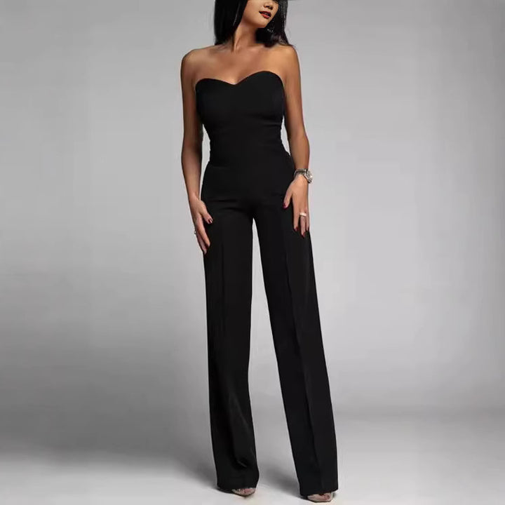 Ladies elegant jumpsuit with off-shoulder design and wide leg Lisslune