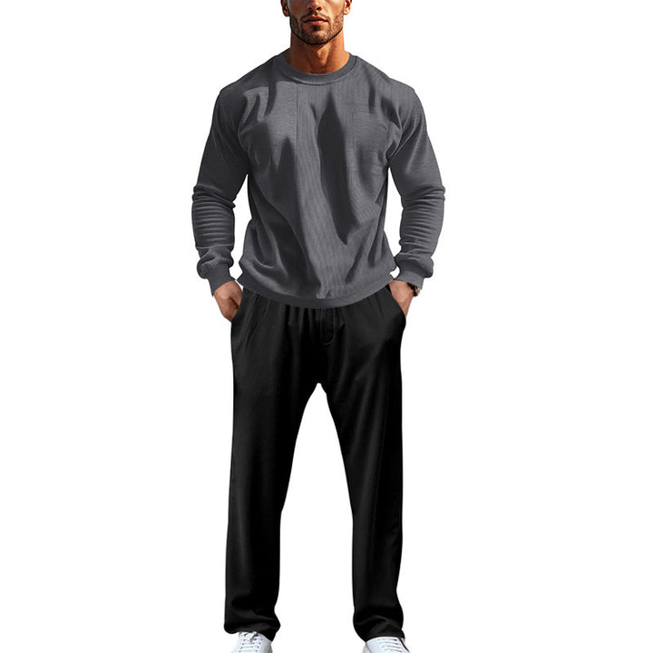 Men's comfortable and stylish casual suit with practical pockets and elastic waistband Lisslune