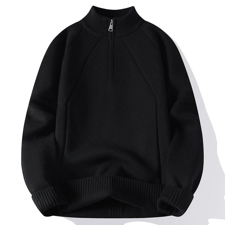 Men's knitted sweater with high collar and zipper Lisslune
