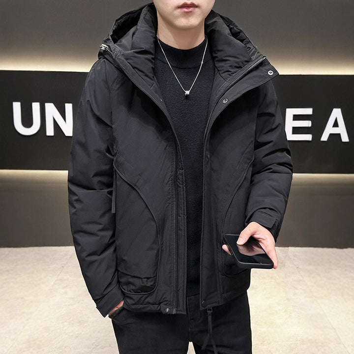 Men's Insulated Jacket with Adjustable Hood Design Lisslune