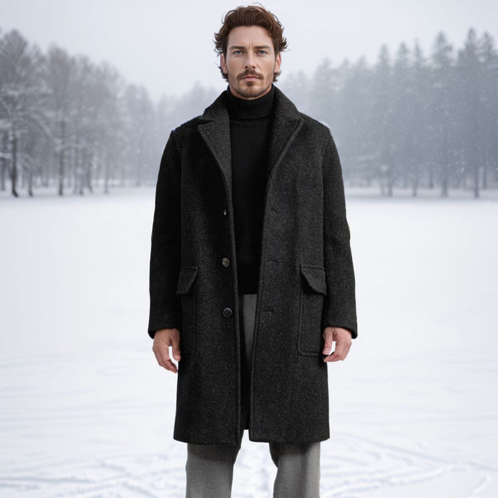 Men's elegant and warmer winter coat with double button placket and practical pockets Lisslune