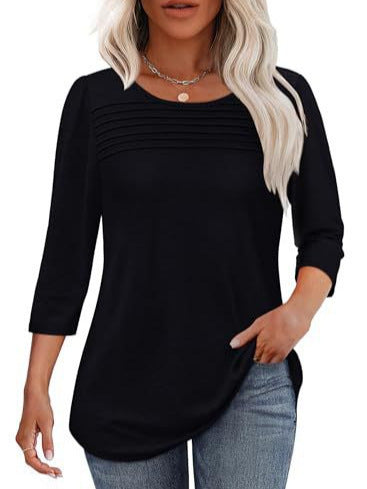 Women's Long Sleeve Shirt with Pleat Details Lisslune