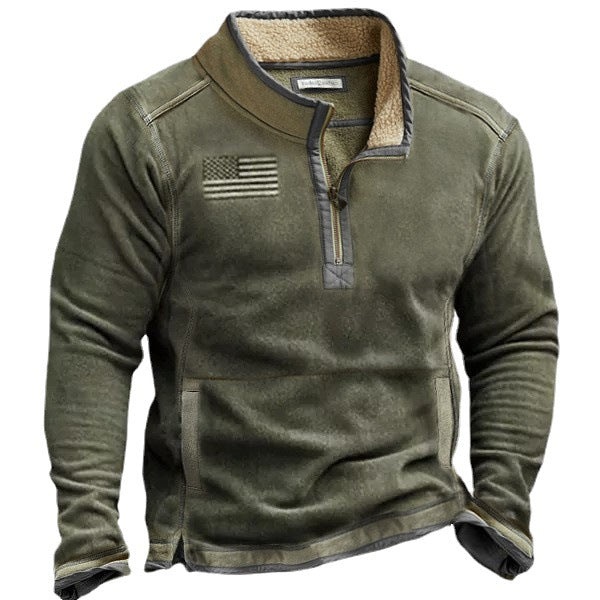 Men's fleece jacket with high collar and practical zipper opening Lisslune