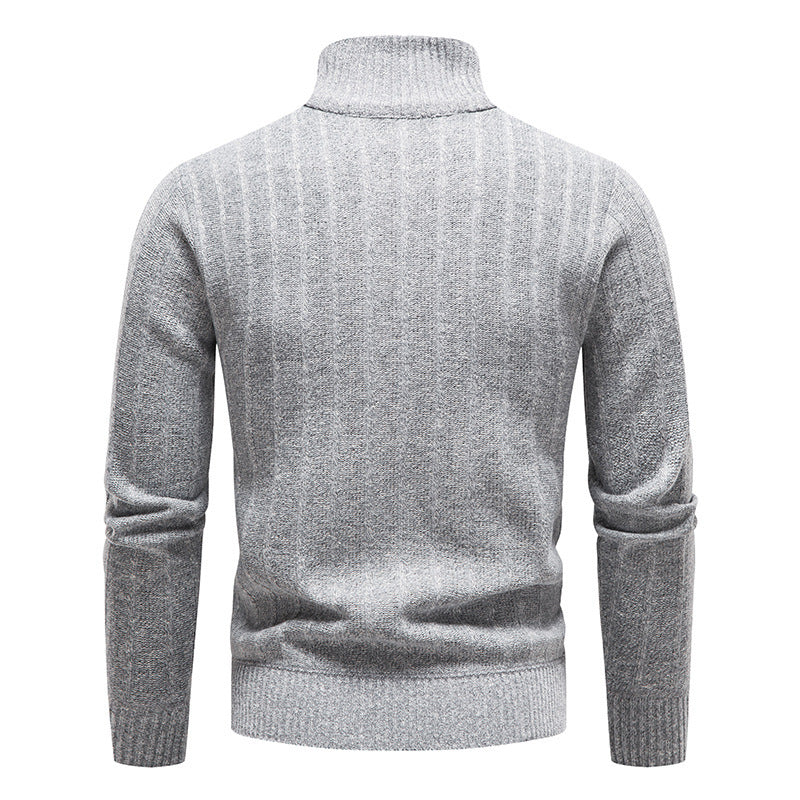 Men's fashionable knitted sweater with high collar Lisslune
