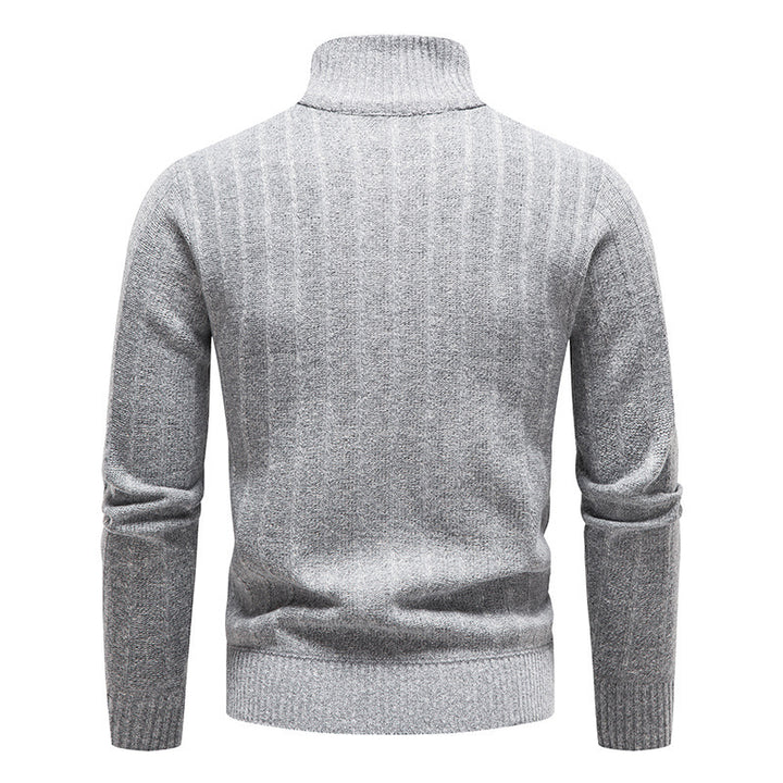 Men's fashionable knitted sweater with high collar Lisslune