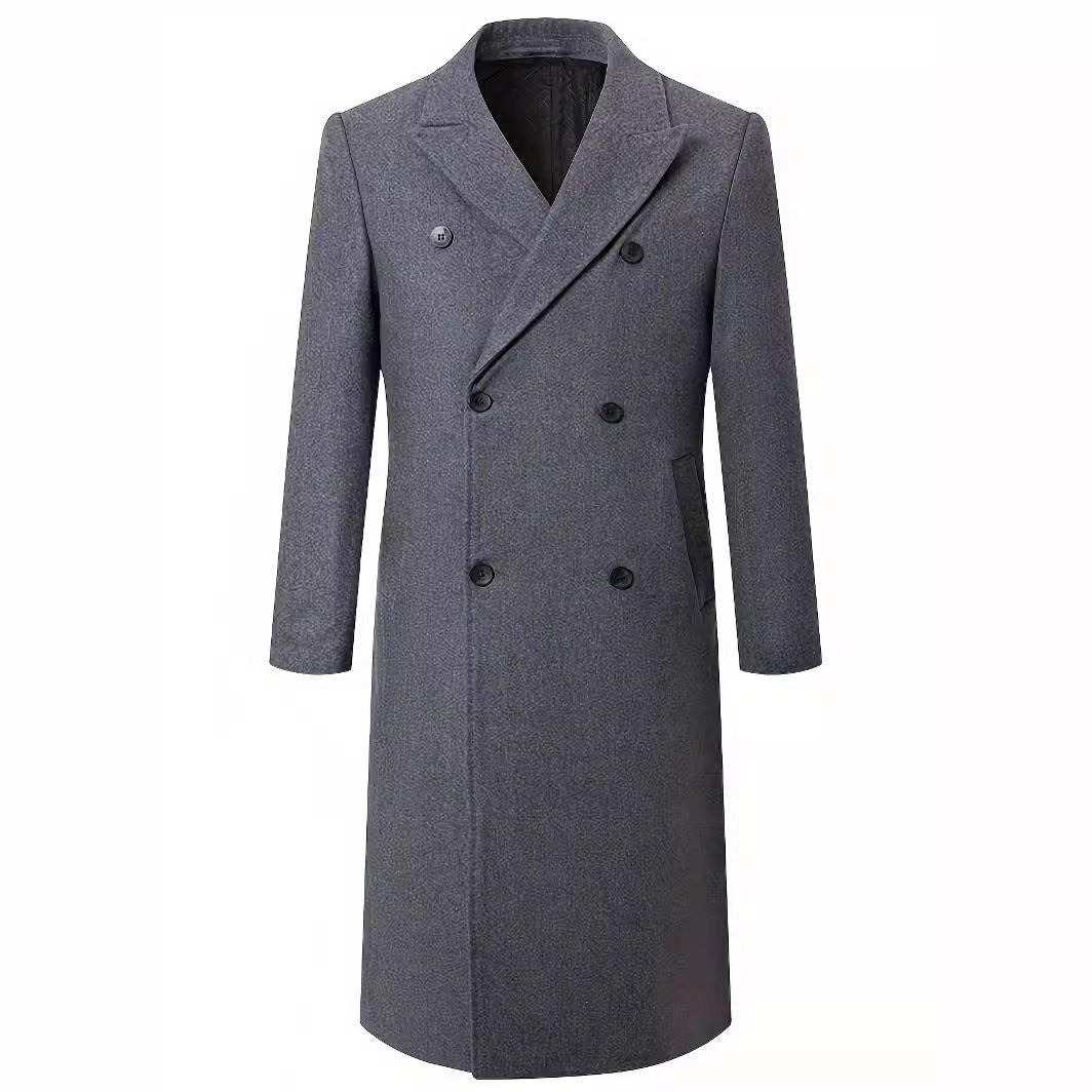 Men's elegant double-breasted coat with traditional collar Lisslune