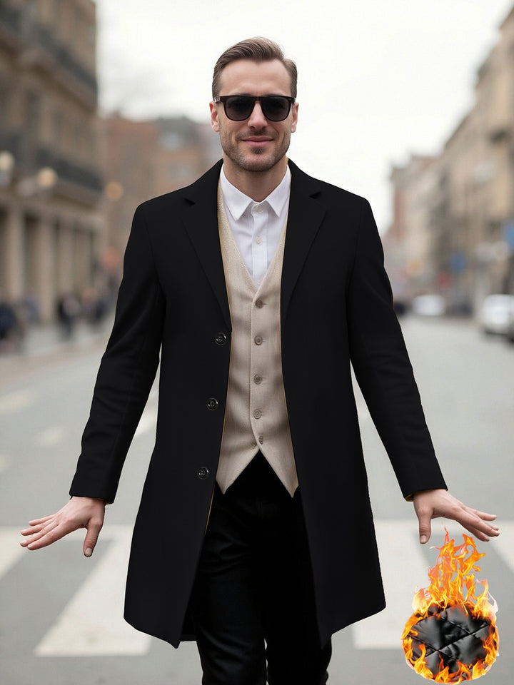 Men's elegant long coat with modern cut and optimal wearing comfort Lisslune
