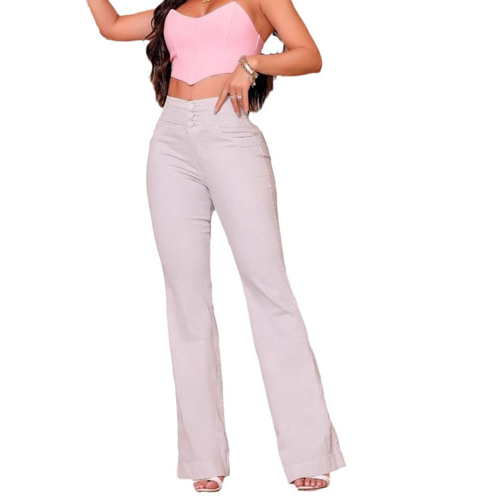 Women's Flared Jeans with High Waist and Fitted Cut Lisslune