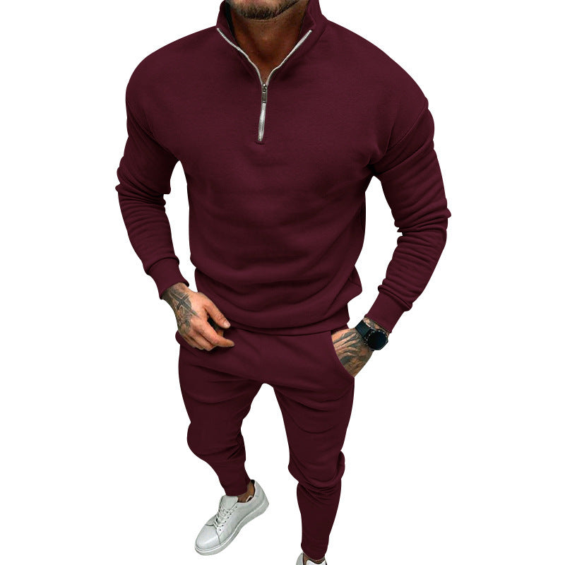 Men's sporty sweater with stand-up collar Lisslune