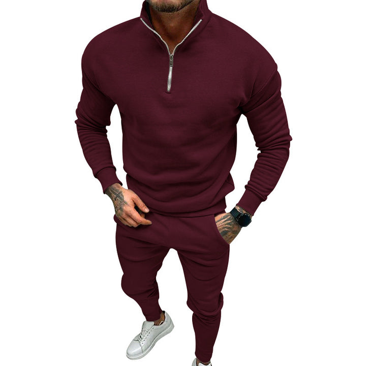 Men's sporty sweater with stand-up collar Lisslune