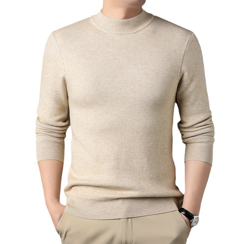 Men's Elegant Knit Sweater with Modern Stand-Up Collar Lisslune