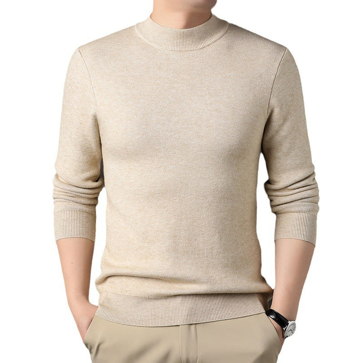 Men's Elegant Knit Sweater with Modern Stand-Up Collar Lisslune