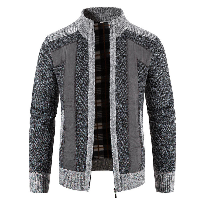 Men's fashionable cardigan with unique cut and hidden zipper Lisslune