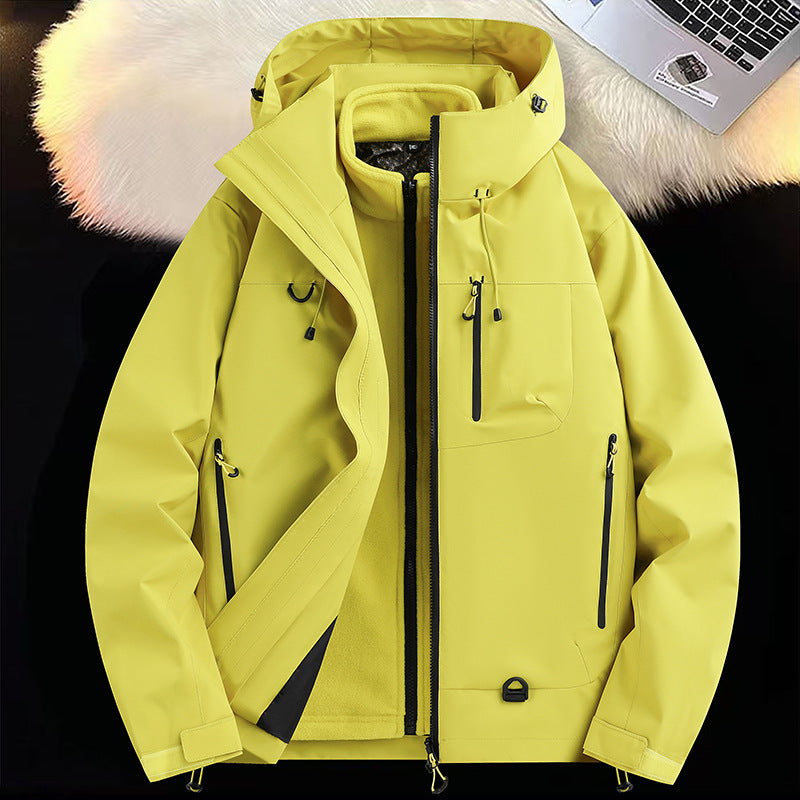 Men's Weatherproof Multi-Functional Jacket with Detachable Hood Lisslune