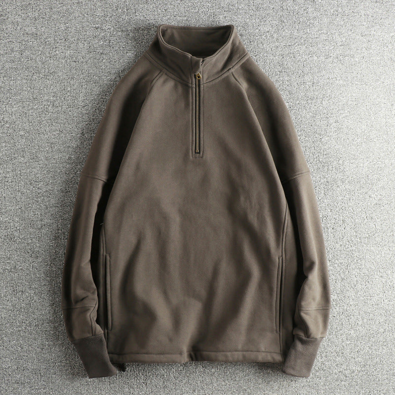 Men's fleece jacket with half zipper and side pockets Lisslune