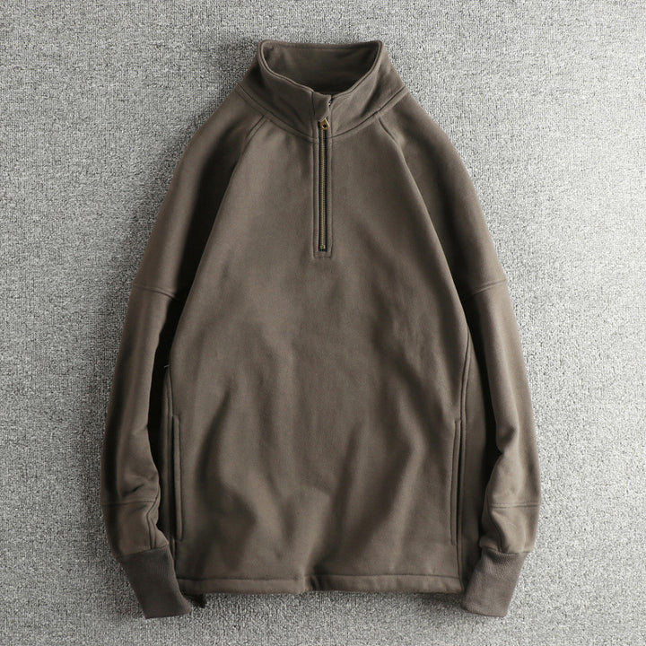 Men's fleece jacket with half zipper and side pockets Lisslune
