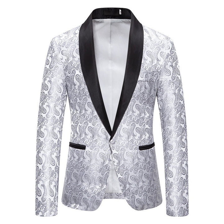 Men's elegant tuxedo blazer with floral jacquard pattern Lisslune