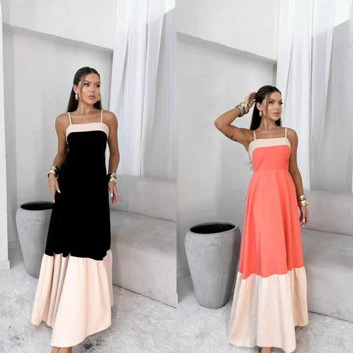 Ladies maxi dress made of high-quality cotton with contrasting hem Lune London